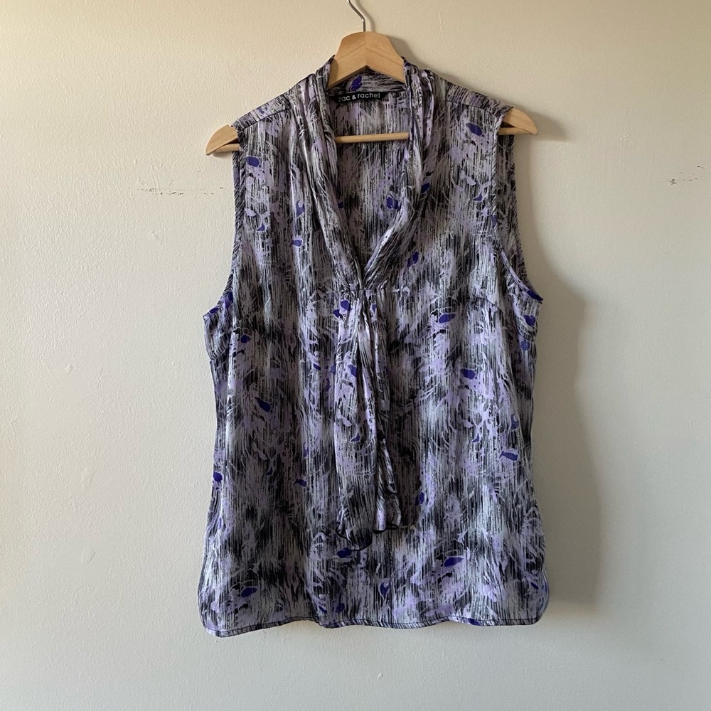 2/$20 Zac & Racheal Satin Printed Sleeveless Blouse